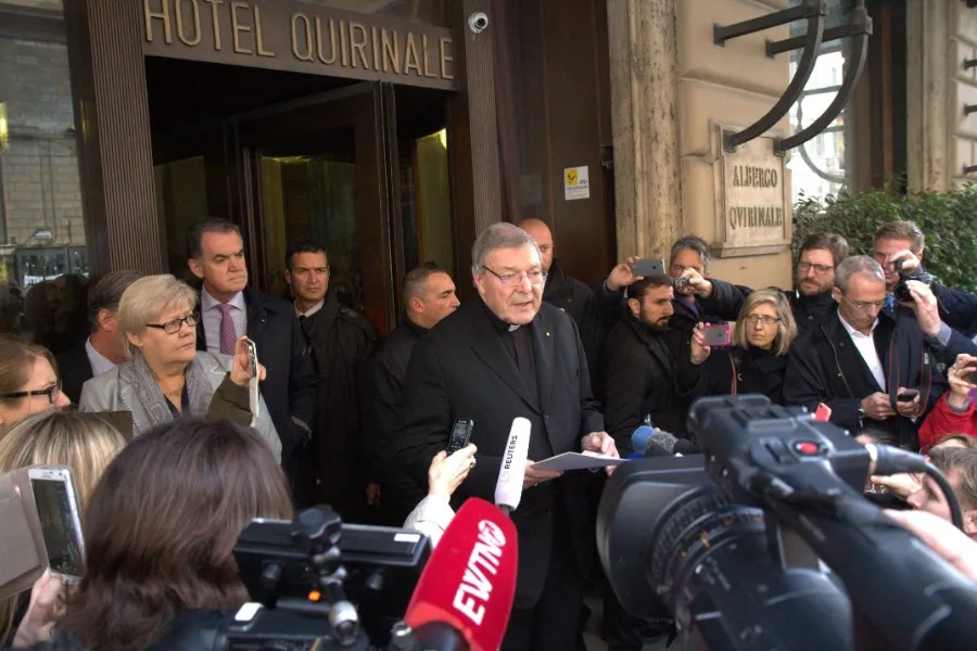 Cardinal George Pell meets with child sex abuse victims at the Hotel Quirinale in Rome, Italy on March 3, 2016. ?w=200&h=150