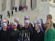 Religious sisters show their support of the Little Sisters of the Poor outside the Supreme Court where oral arguments were heard on March 23, 2016 