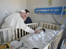 Pope Francis visits the Bambino Gesù di Palidoro hospital in Rome, Italy, on Jan. 5, 2018.
