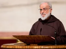 Papal preacher Fr. Raniero Cantalamessa at the liturgy for the Lord's Passion in St. Peter's Basilica on Good Friday, March 30, 2018. 