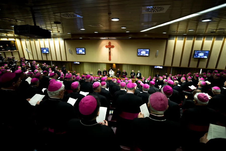Pope Francis speaks to cardinals and bishops of the Episcopal Conference of Italy in Vatican City on May 21, 2018. ?w=200&h=150