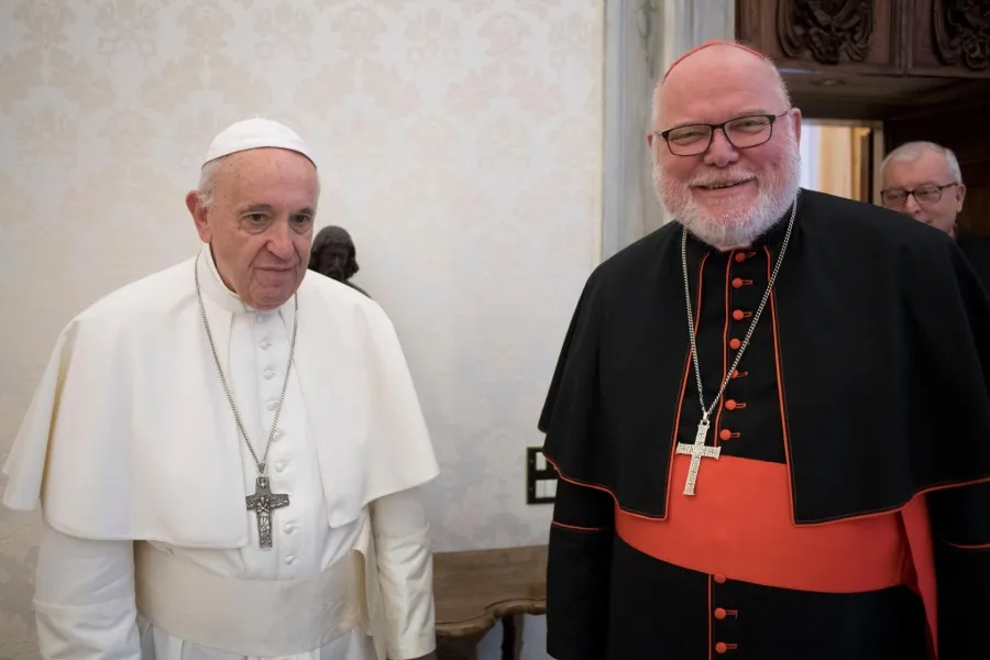 Pope Francis received Cardinal Reinhard Marx, Archbishop of Munich and Freising, in a private audience at the Vatican on May 27, 2019. / Vatican Media/CNA