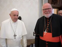 Pope Francis received Cardinal Reinhard Marx, Archbishop of Munich and Freising, in a private audience at the Vatican on May 27, 2019. 