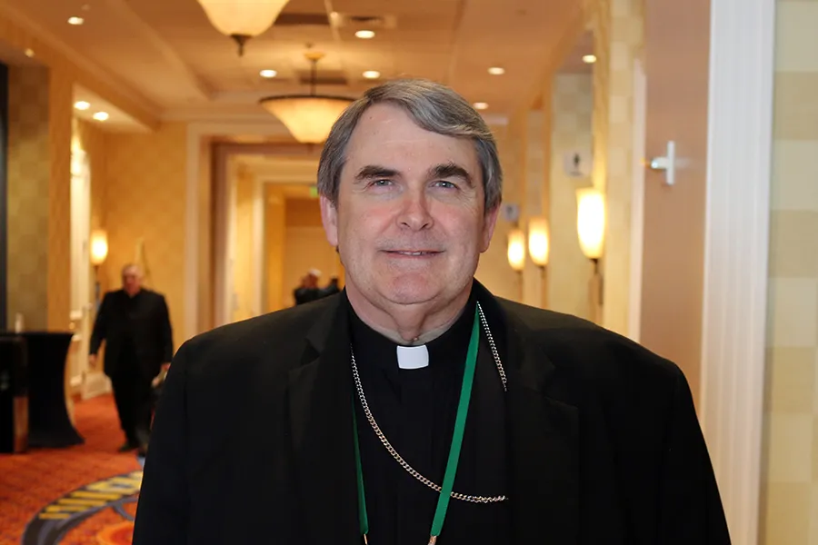 Bishop Michael Fisher outside the meeting hall during the 2019 USCCB General Assembly, June 12, 2019. ?w=200&h=150