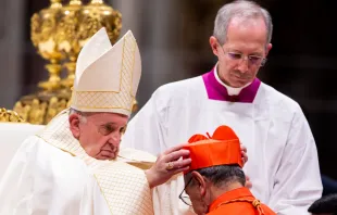 Pope Francis creates new cardinals at a consistory in St. Peter’s Basilica on Oct. 5, 2019. Daniel Ibáñez/CNA.
