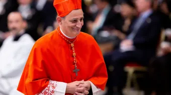 Cardinal Matteo Zuppi, Archbishop of Bologna, Italy, in St. Peter's Basilica on Oct. 5, 2019.