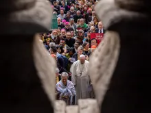 Pope Francis led the opening procession of the Synod of Bishops for the Pan-Amazon Region from St. Peter's Basilica to the Synod Hall where he led the opening prayer, Oct. 7, 2019.