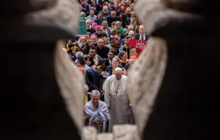 Pope Francis led the opening procession of the Synod of Bishops for the Pan-Amazon Region from St. Peter's Basilica to the Synod Hall where he led the opening prayer, Oct. 7, 2019. Credit: Vatican Media
