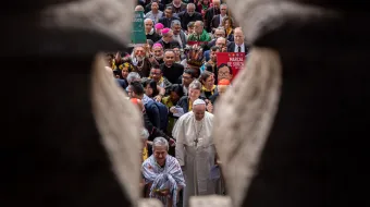 Pope Francis led the opening procession of the Synod of Bishops for the Pan-Amazon Region from St. Peter's Basilica to the Synod Hall where he led the opening prayer, Oct. 7, 2019.