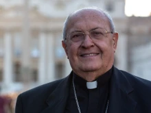Cardinal Leonardo Sandri, Prefect of the Congregation for the Oriental Churches, poses inside St. Peter’s Square, Oct. 10, 2019.