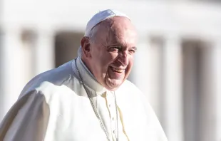 Pope Francis in St. Peter's Square Oct. 16, 2019.   Daniel Ibáñez/CNA
