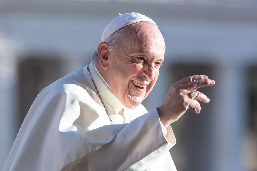 Pope Francis greets pilgrims in St. Peter's Square on Oct. 16, 2019. ?w=200&h=150