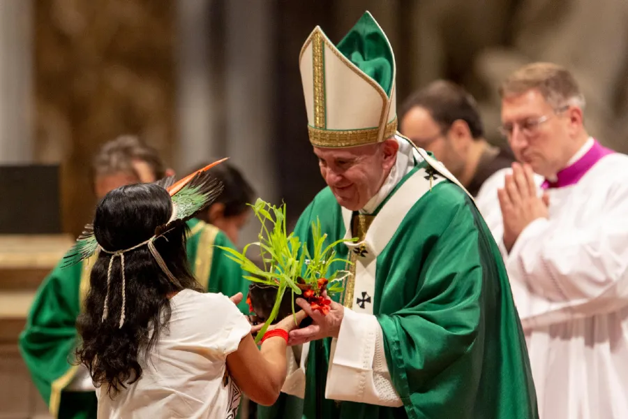 Pope Francis celebrates the closing Mass of Amazon synod October 27, 2019. ?w=200&h=150