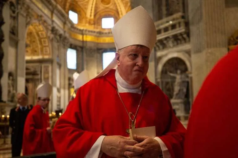 Bishop Mitchell T. Rozanski at the tomb of St. Peter during an ad limina visit Nov. 7, 2019. ?w=200&h=150