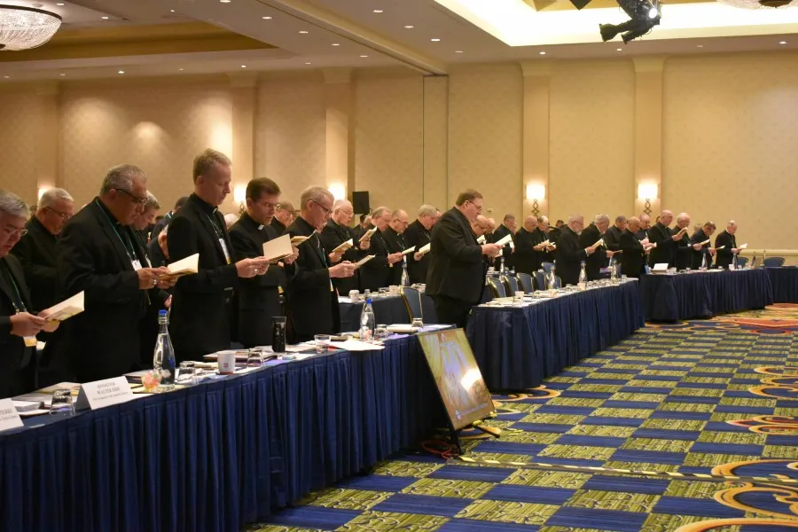 Members of the United States Conference of Catholic Bishops pray together at their Fall Meeting in Baltimore, Maryland on Nov. 11, 2019. ?w=200&h=150