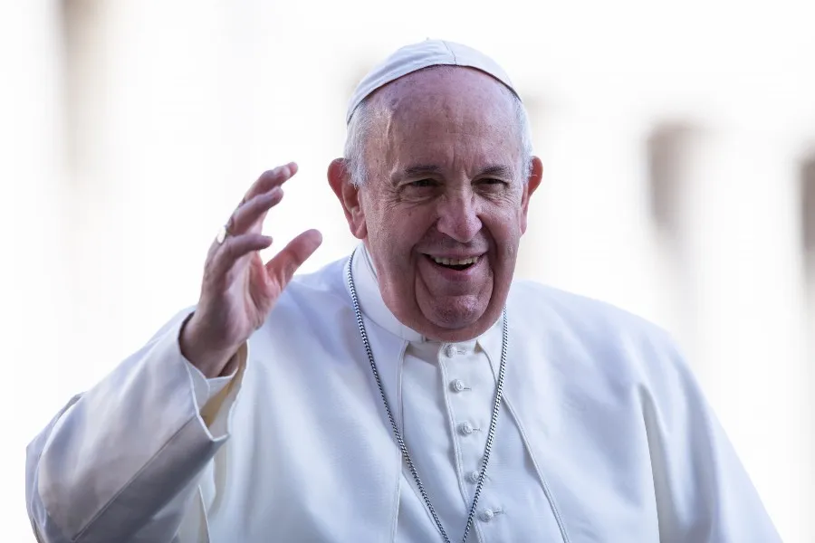 Pope Francis greets pilgrims in St. Peter's Square, Nov. 27, 2019. ?w=200&h=150