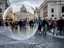St. Peter’s Basilica seen through a bubble on Dec. 3, 2019. 