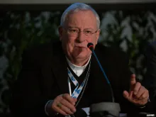 Cardinal Gualtiero Bassetti, president of the Italian bishops’ conference, at a press conference in Bari, Italy, on Jan. 22, 2020. 