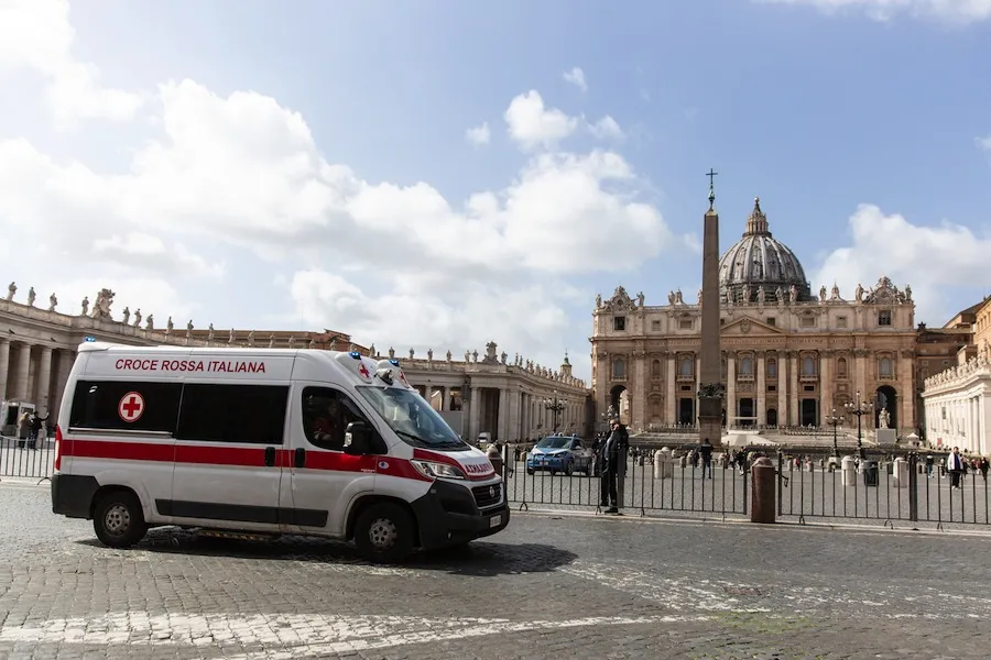 A red cross ambulance passes in front of the Vatican as Italy prepares for the coronavirus, March 9, 2020. ?w=200&h=150