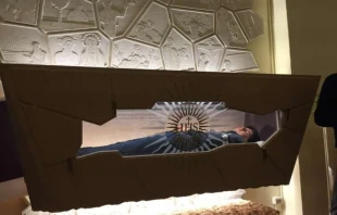 The uncovered tomb of Blessed Carlo Acutis in Assisi, Italy.   Daniel Ibáñez/CNA.