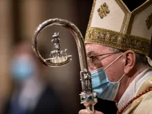Cardinal Pietro Parolin attends an ordination at the Basilica of Sant'Eugenio in Rome, Sept. 5, 2020.
