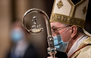 Cardinal Pietro Parolin attends an ordination at the Basilica of Sant'Eugenio in Rome, Sept. 5, 2020. Credit: Daniel Ibáñez/CNA.