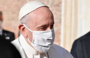 Pope Francis attends the Prayer Meeting for Peace in Rome's Piazza del Campidoglio Oct. 20, 2020.   Vatican Media.