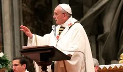 Pope Francis gives the homily during the Easter Vigil at St. Peter's Basilica on April 19, 2014. ?w=200&h=150