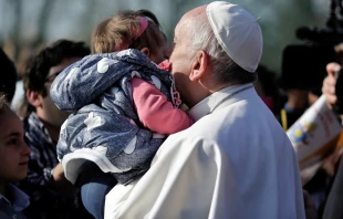 Pope Francis visits the Roman parish of Santa Maddalena di Canossa March 12, 2017.   Lucia Ballester/CNA.