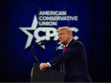 Former President Trump addresses attendees at CPAC 2020   Credit: Valerio Pucci/Shutterstock