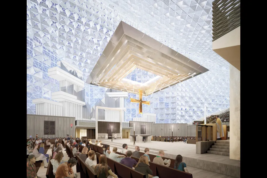 An artist's rendering of the renovation plan for the sanctuary of Christ Cathedral. ?w=200&h=150