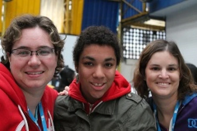Canadian pilgrims at the 28th World Youth Day during morning catechesis session July 24 2013 Credit Estefania Aguirre CNA CNA 7 24 13