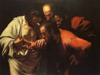 The Incredulity of Saint Thomas by Caravaggio via Wikicommons.