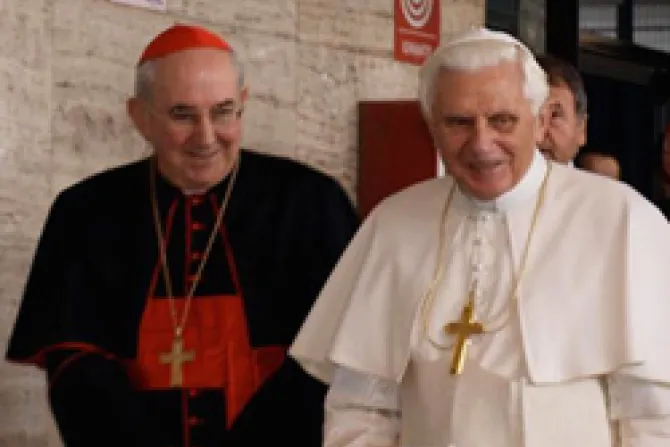 Cardinal Agostino Vallini Pope Benedict XVI Photo Credit Caritas Michelle Hough CNA Vatican Catholic News 4 5 11