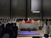 Cardinal Andrew Yeom Soo-jung of Seoul says Mass at the Seosomun Martyrs' Shrine in Seoul, Sept. 14, 2018. 