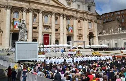 Cardinal Angelo Comastri celebrated a Mass of thanksgiving for Pope St. John Paul II in St. Peter's Square on April 28, 2014. ?w=200&h=150