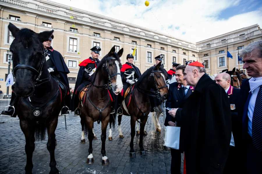 Cardinal Angelo Comastri presides over the blessing of farm animals at the Vatican for the feast of St. Anthony the Great, Jan. 17, 2019. ?w=200&h=150