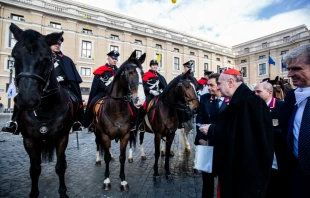 Cardinal Angelo Comastri presides over the blessing of farm animals at the Vatican for the feast of St. Anthony the Great, Jan. 17, 2019.   Daniel Ibanez/CNA.