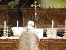 Cardinal Antonio Cañizares Llovera, Prefect of the Congregation for Divine Worship, celebrates Mass in the extraordinary form Nov. 3, 2012 in St. Peter’s Basilica.