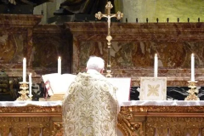 Cardinal Antonio Caizares Llovera Prefect of the Congregation for Divine Worship celebrates Mass in the extraordinary form Nov 3 in St Peters Basilica CNA5 11 3 12
