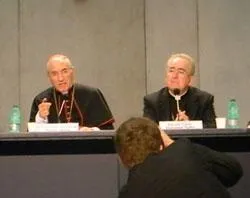 Cardinals Antonio Maria Rouco Varela and Stanislaw Rylko speak at a WYD press conference in Oct. 2010?w=200&h=150