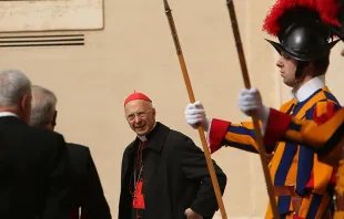 Cardinal Angelo Bagnasco of Genoa, president of the Italian bishops' conference, at the Vatican, May 2015.   Bohumil Petrik/CNA. 