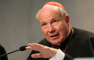Cardinal Christoph Schönborn speaks at the launch of Amoris Laetitia at the Vatican on April 8, 2016. Credit: Daniel Ibáñez/CNA