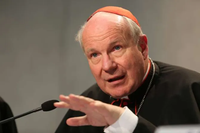 Cardinal Christoph Schonborn 2 at press conference on post synodal apostolic exhortation Amoris Laetitia in Vatican City on April 8 2016 Credit Daniel Ibanez CNA 4 8 16