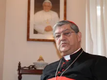 Cardinal Crescenzio Sepe of Naples speaks with CNA in Rome, Feb. 13, 2015. 