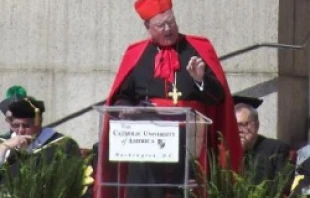 Cardinal Timothy Dolan delivers the May 12, 2012 commencement address at the Catholic University of America.