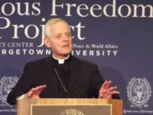 Cardinal Donald Wuerl of Washington DC speaks at religious freedom symposium Sept.13, 2012 at Georgetown University.
