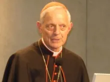 Cardinal Donald Wuerl speaks at an Oct. 8, 2012 press conference for the synod on the New Evangelization. 