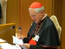Cardinal Wuerl speaks at the Oct. 12, 2012 session of the Synod on New Evangelization in Vatican City. 