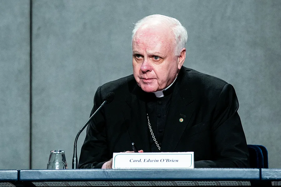 Cardinal Edwin O'Brien, Grand Master of the Equestrian Order of the Holy Sepulchre, speaks at a Holy See press conference, Nov. 7, 2018. ?w=200&h=150